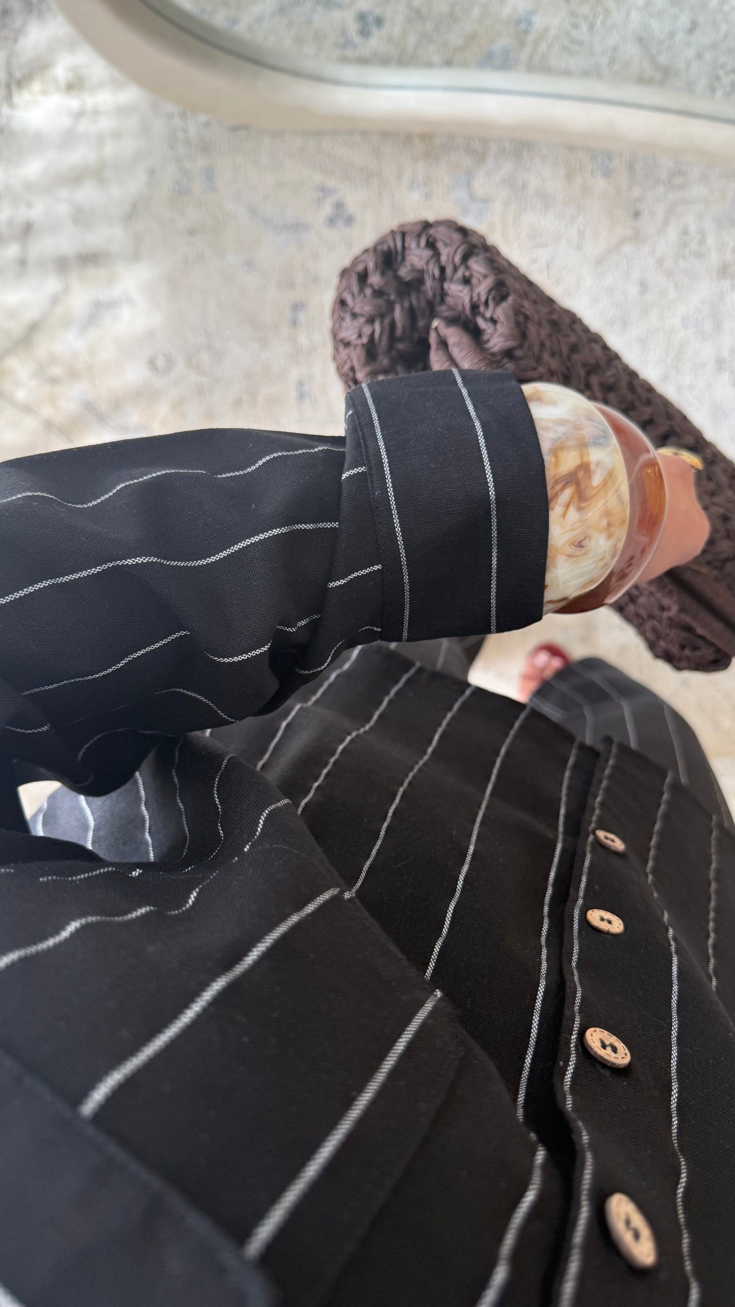 Chemise A Rayures En Lin I Noir