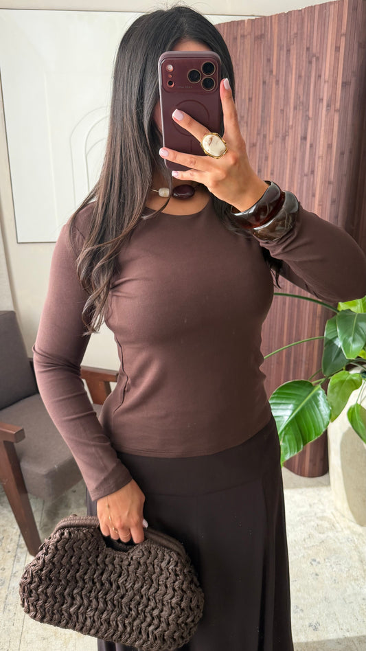 Haut simple MUST HAVE I Marron chocolat