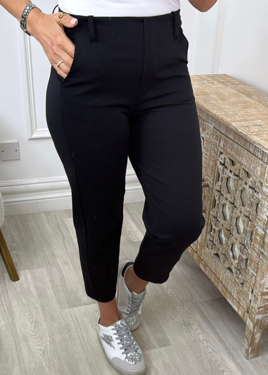 Bridie Black Tapered Leg Trousers