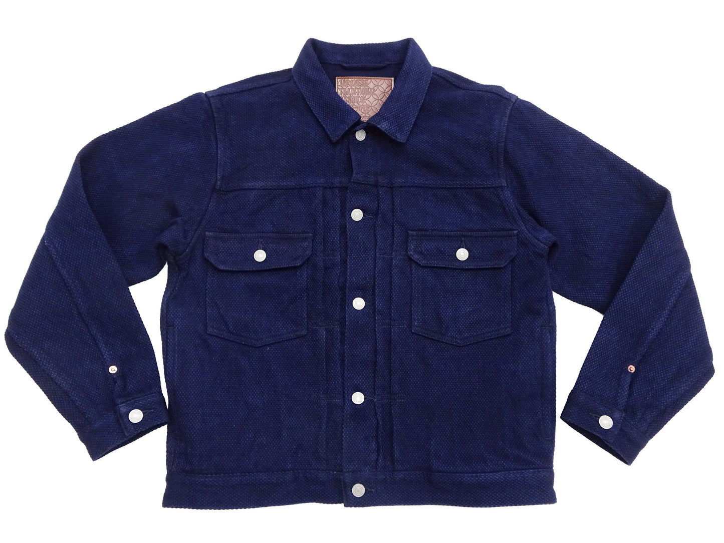Studio D'artisan Men's 14 oz Selvedge Sashiko Jacket - Type II Style - Deep Indigo One Wash - Made in Japan (SDA 4619)