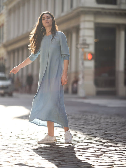 TENCEL PLEAT DRESS