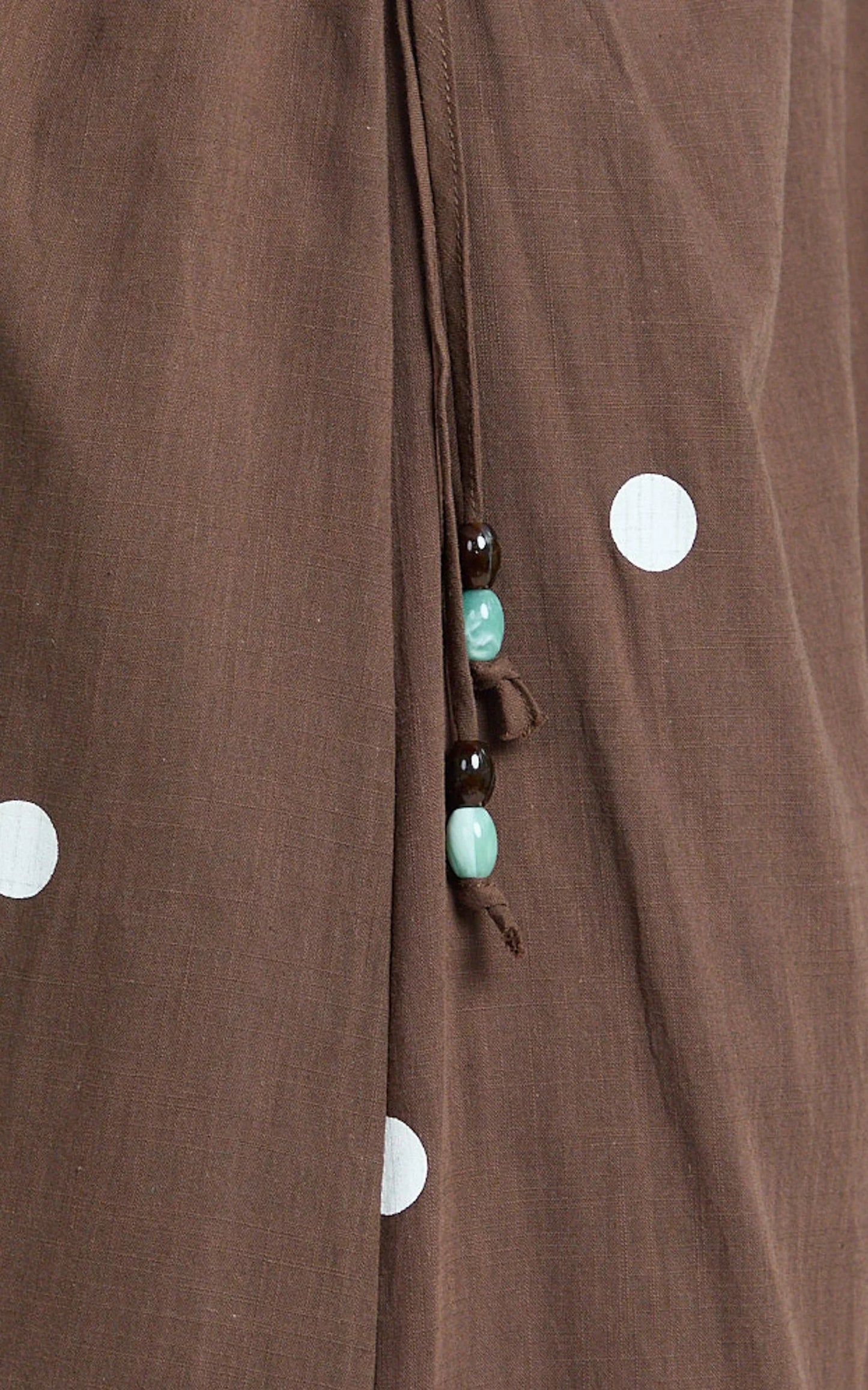 Gia Midi Dress - One Shoulder Dress in Chocolate Polka Dot