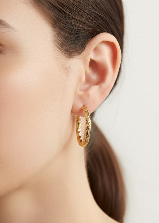 Didi Gold Circle Twist Earrings