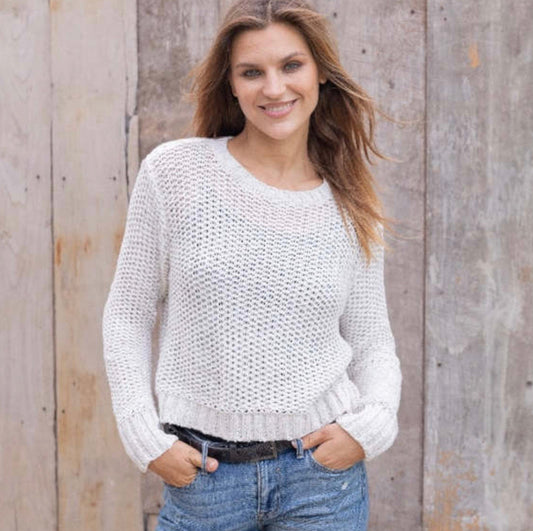 Maura Crop Chunky Cotton Sweater (2 Colors)