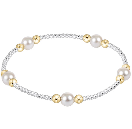 Enewton Purpose Pearl 6mm Bead Bracelet - Mixed Metal