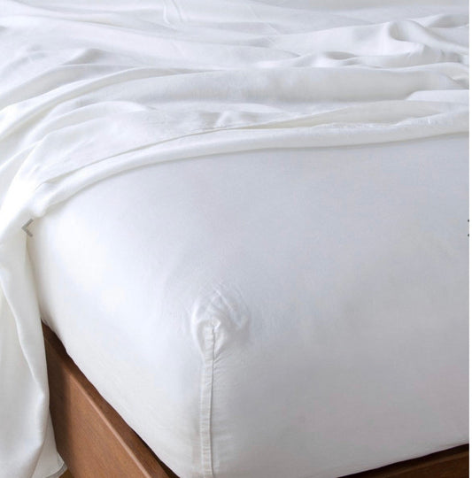 IN STOCK Bella Notte Linens Madera Luxe Fitted Sheet, White