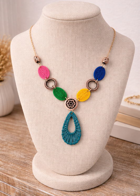 Whoopi Gold Multicoloured Necklace