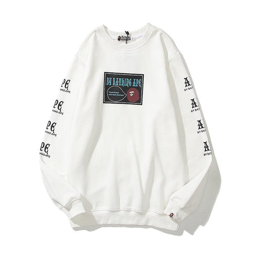 Bathing Ape Sweatshirts Spring and Autumn Thin round Neck Sweater Male and Female Large Size Youth Pullover Pure Cotton Top