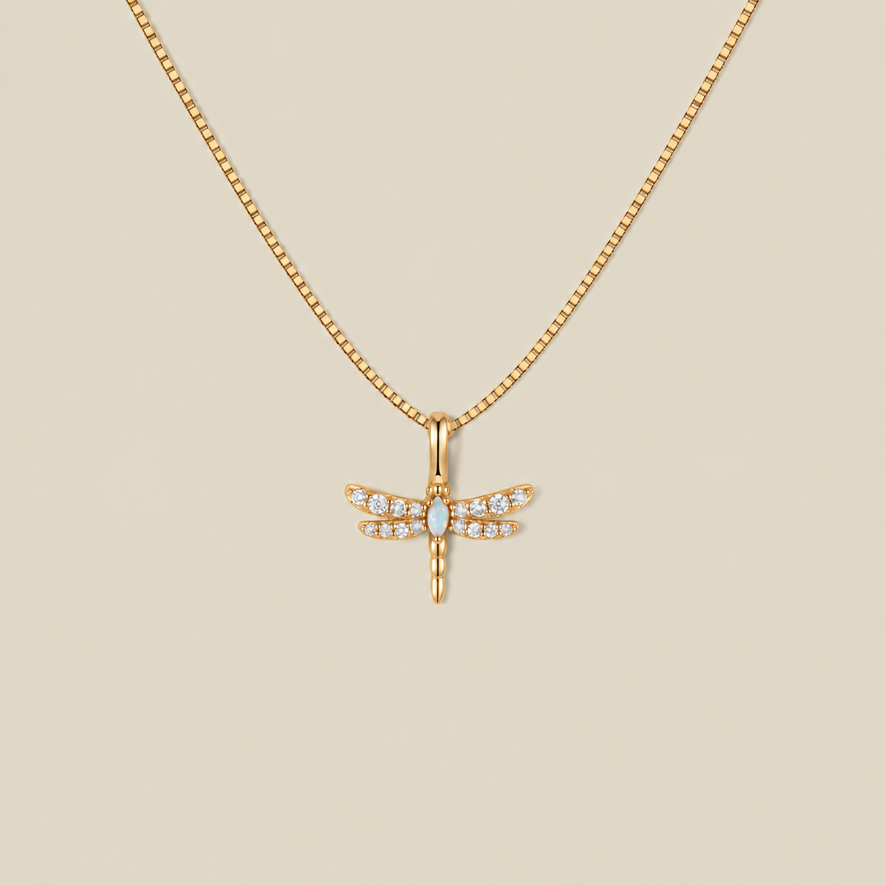 Opal Dragonfly Necklace
