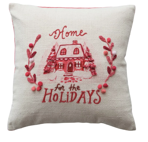 Home For The Holidays Cottage Pillow (LAST 2!)