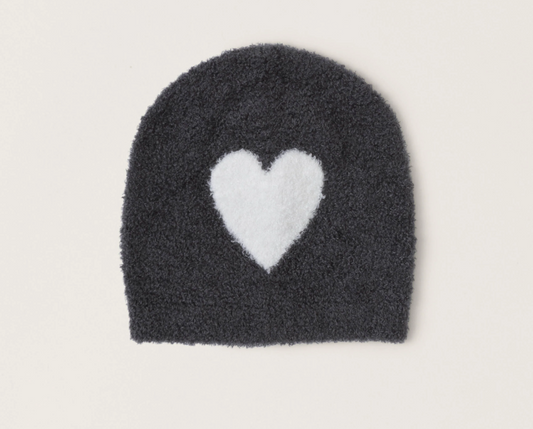 Barefoot Dreams CozyChic Lite Infant Heart Beanie (Carbon)