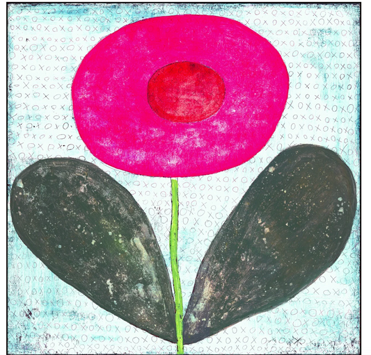 Happy Flower Wooden Art Print,  12x12