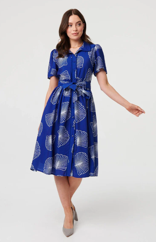 Maeve Blue Printed Midi Dress