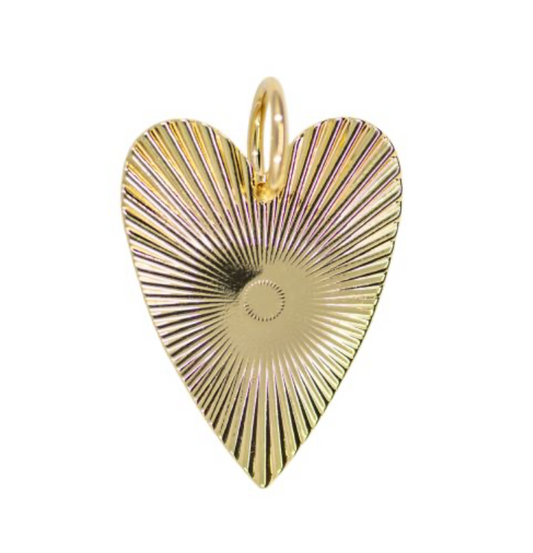 Cristina V Flat Fluted Heart Charm