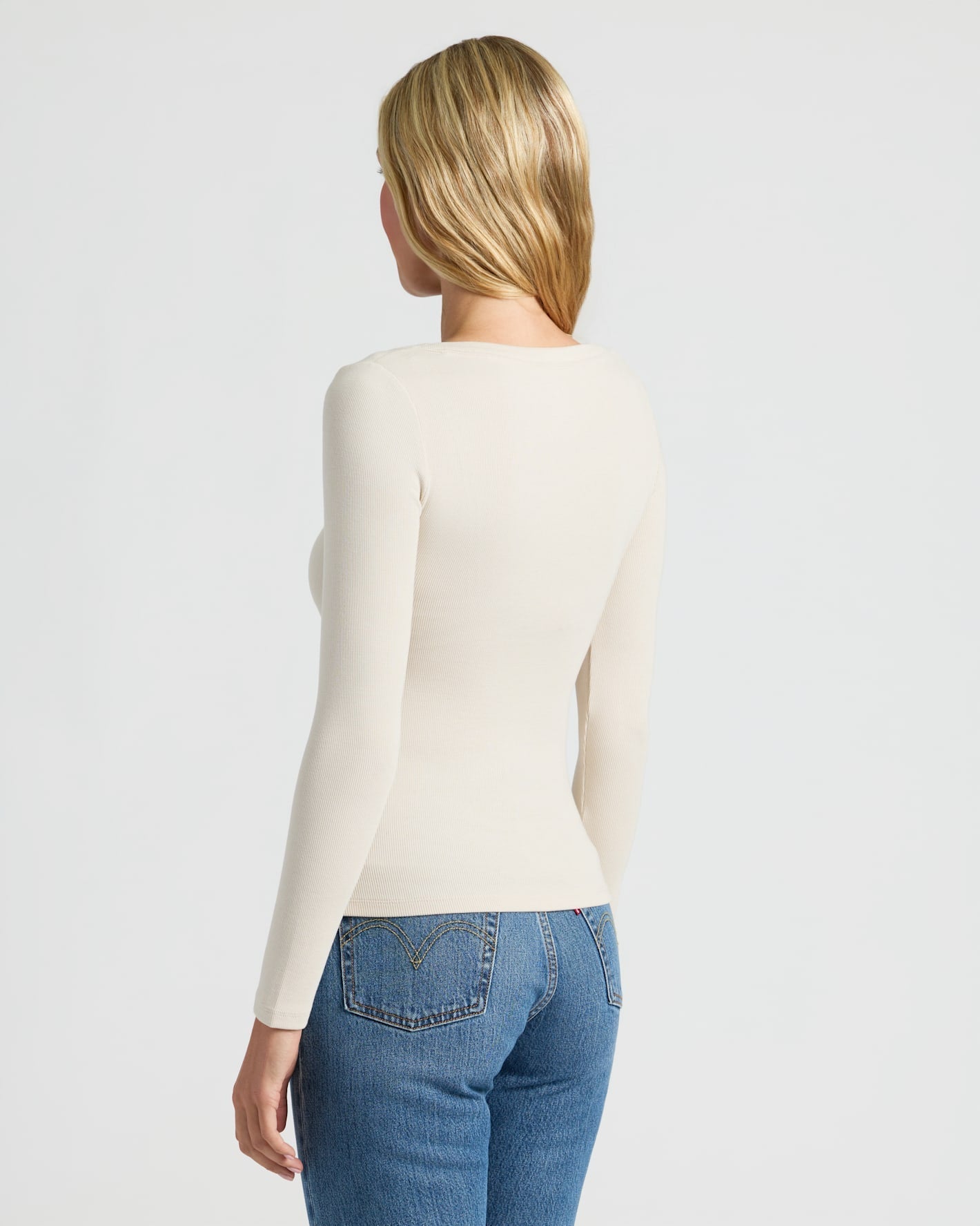 Womens Ribbed Long Sleeve Scoop Neck Tee 6-Pack