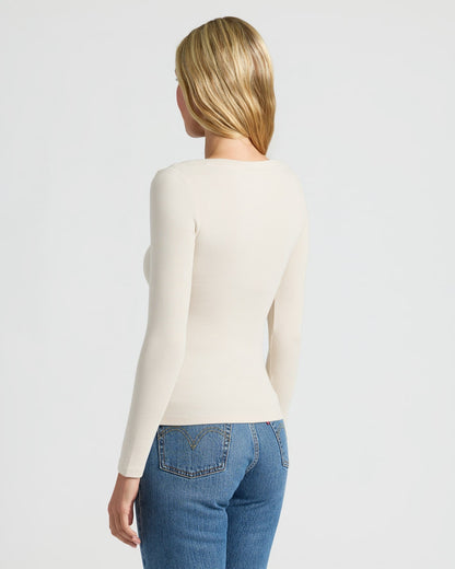 Womens Ribbed Long Sleeve Scoop Neck Tee 6-Pack