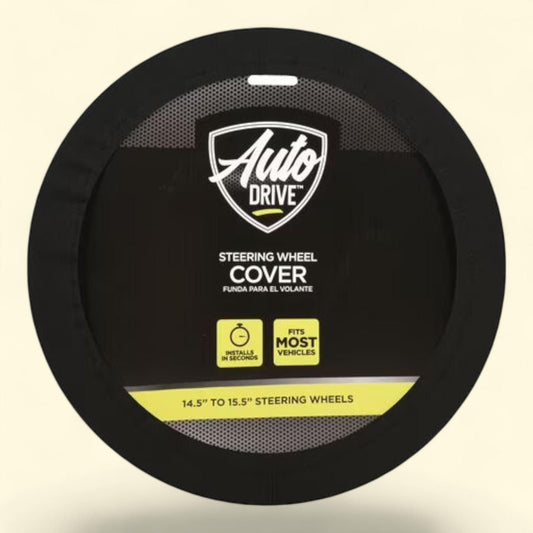 Auto Drive Steering Wheel Cover, Black Neoprene, Universal Size