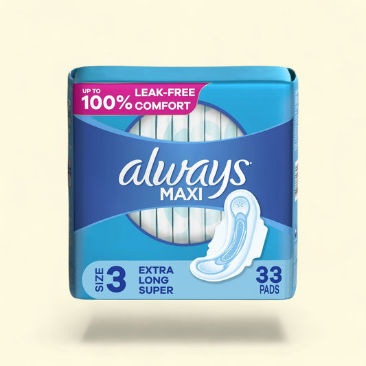 Always Maxi Pads with Wings, Size 3, Extra Long Super Absorbency, 33 CT