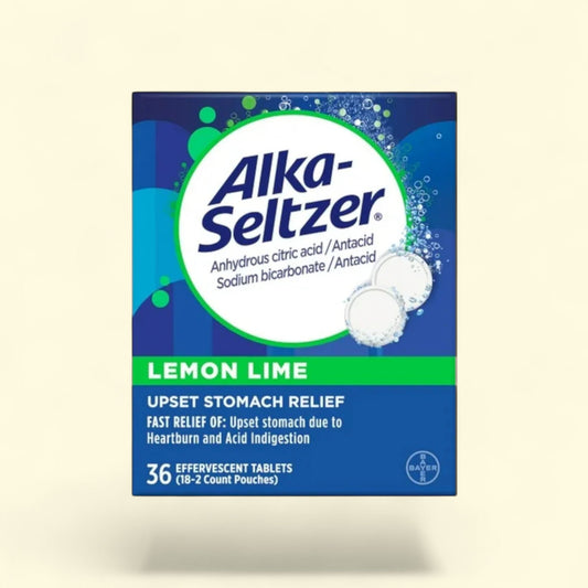 Alka Seltzer Heartburn Relief Tablets, Lemon Lime, 36 Count