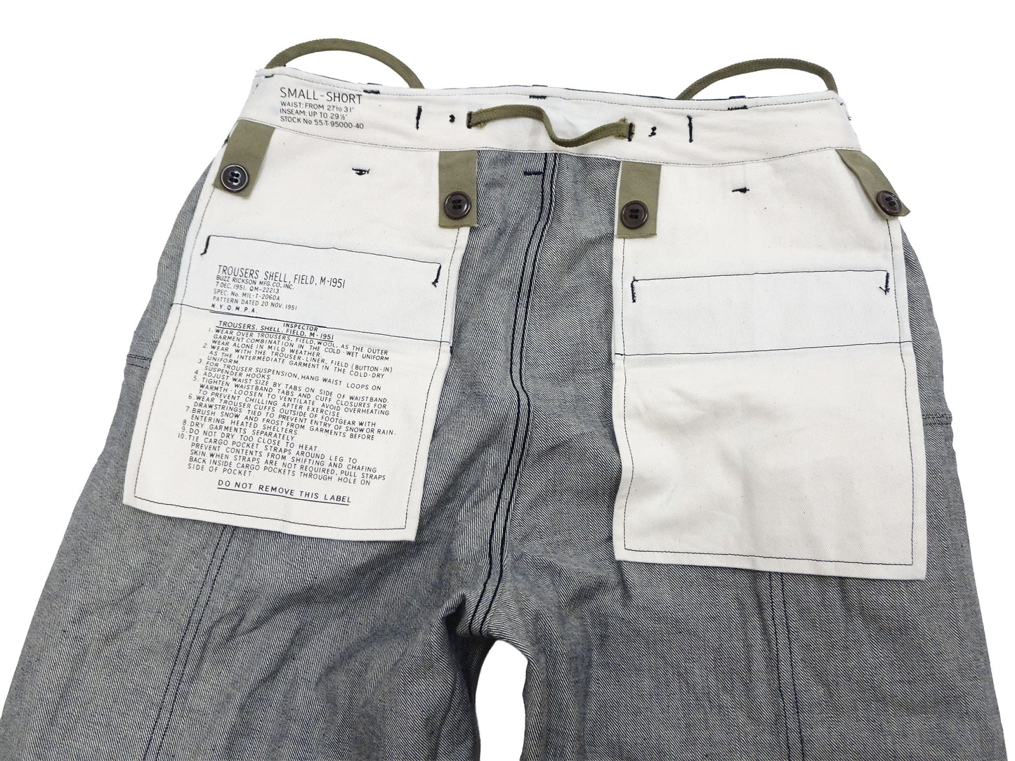 Buzz Rickson Men's Denim M-51 Field Trousers - Military-Inspired Baggy Cargo Pants in Indigo Denim - Made in Japan (BR42586 421A One Wash)