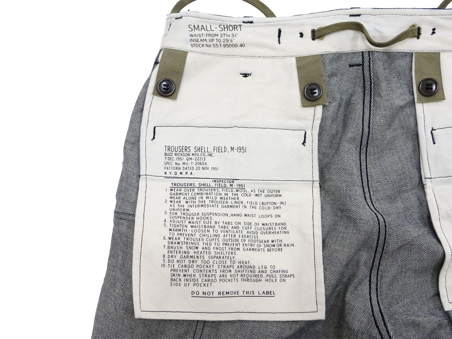 Buzz Rickson Men's Denim M-51 Field Trousers - Military-Inspired Baggy Cargo Pants in Indigo Denim - Made in Japan (BR42586 421A One Wash)