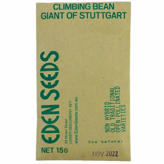 Eden Seeds - Climbing Bean (Giant Of Stuttgart)