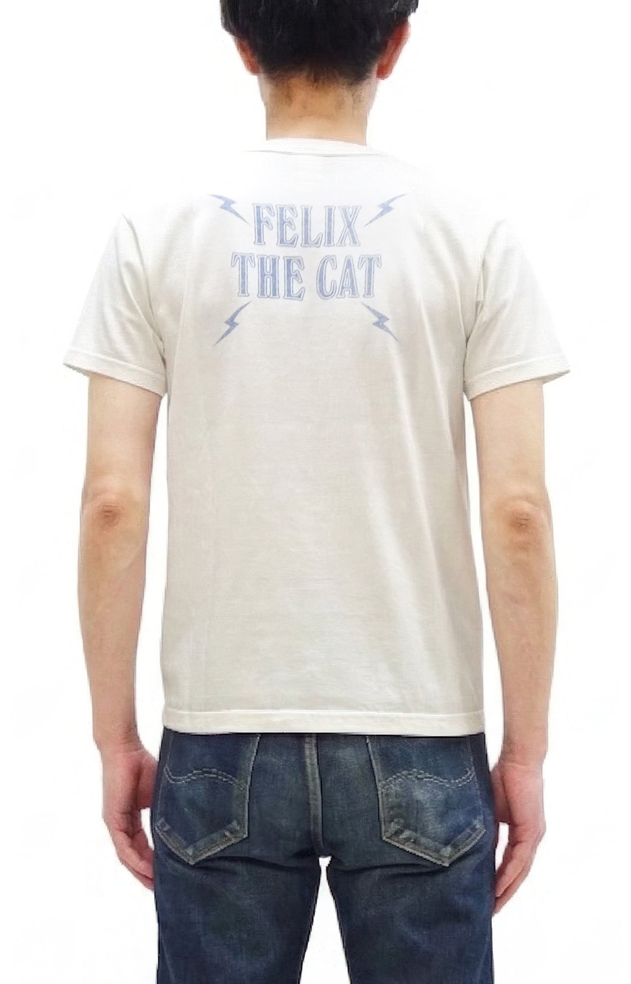 TOYS McCOY Men's Felix the Cat Short-Sleeve Graphic T-Shirt, Garment-Dyed Loopwheel Tubular Tee, Made in Japan (TMC2603 011 Aged Off White)