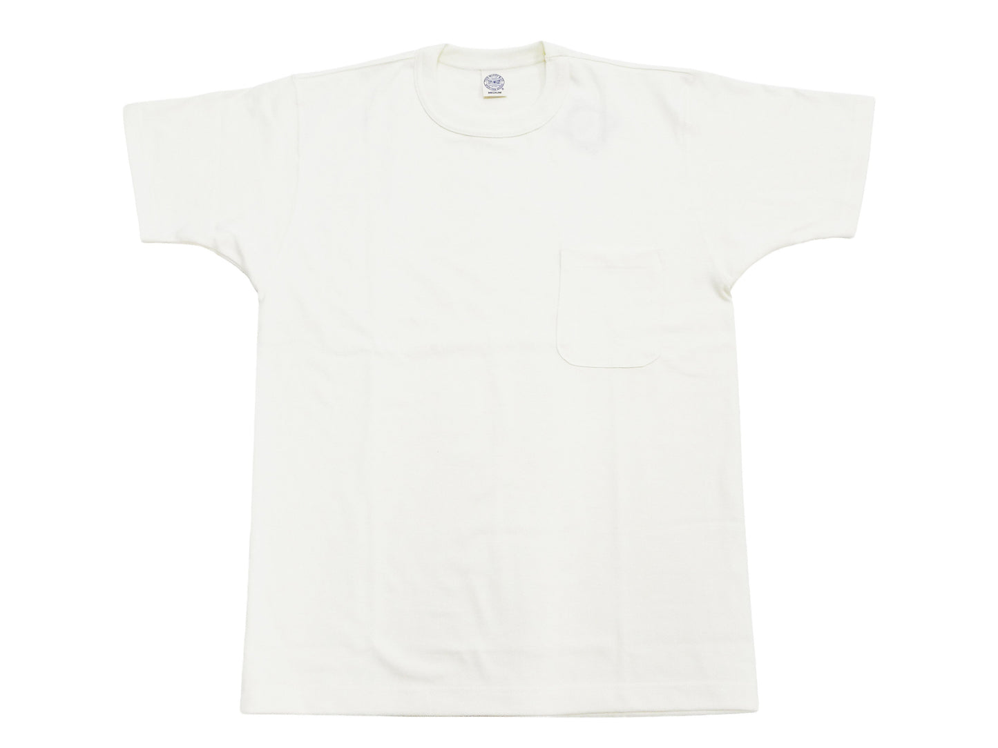 TOYS McCOY Men's Plain Short Sleeve Pocket T-Shirt - Steve McQueen Inspired, Tubular Knit Jersey, Unwashed, Made in Japan (TMC2615 011 Soft Off-White)